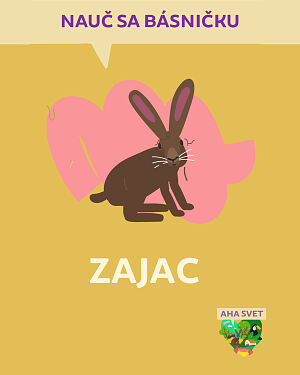 Detská kniha AHA svet: Zajac poľný. Nauč sa básničku